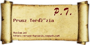Prusz Terézia névjegykártya